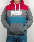 Bluza z kapturem Ciemna Strefa CS red/grey/torquise
