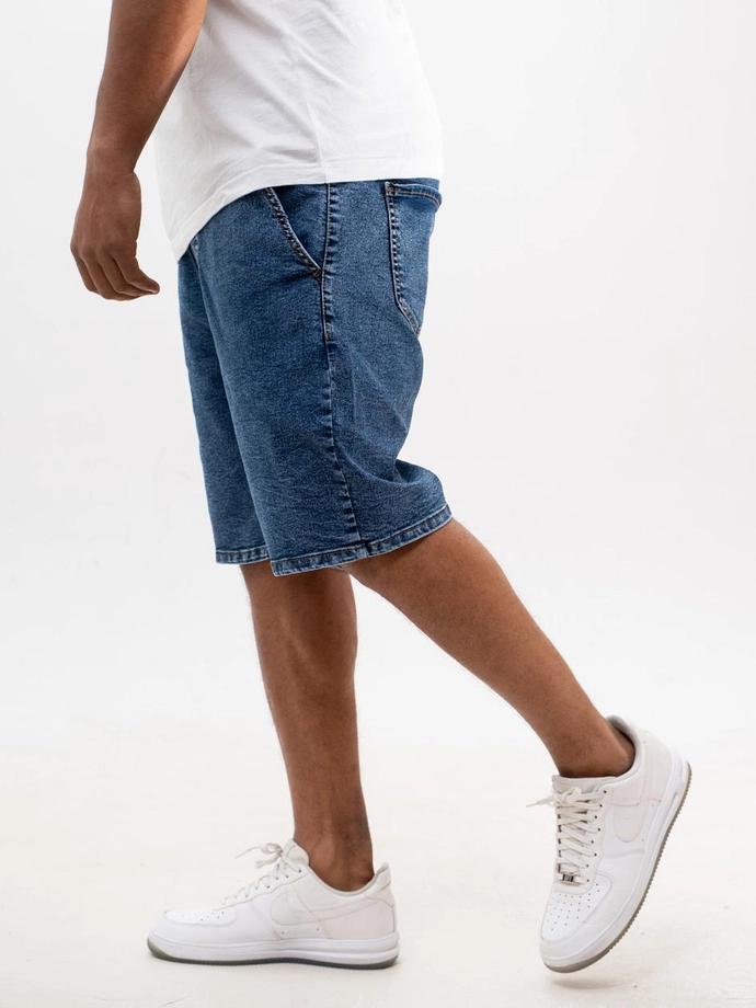 Spodenki szorty męskie jeans Baggy Jigga Wear Crown Gold niebieskie