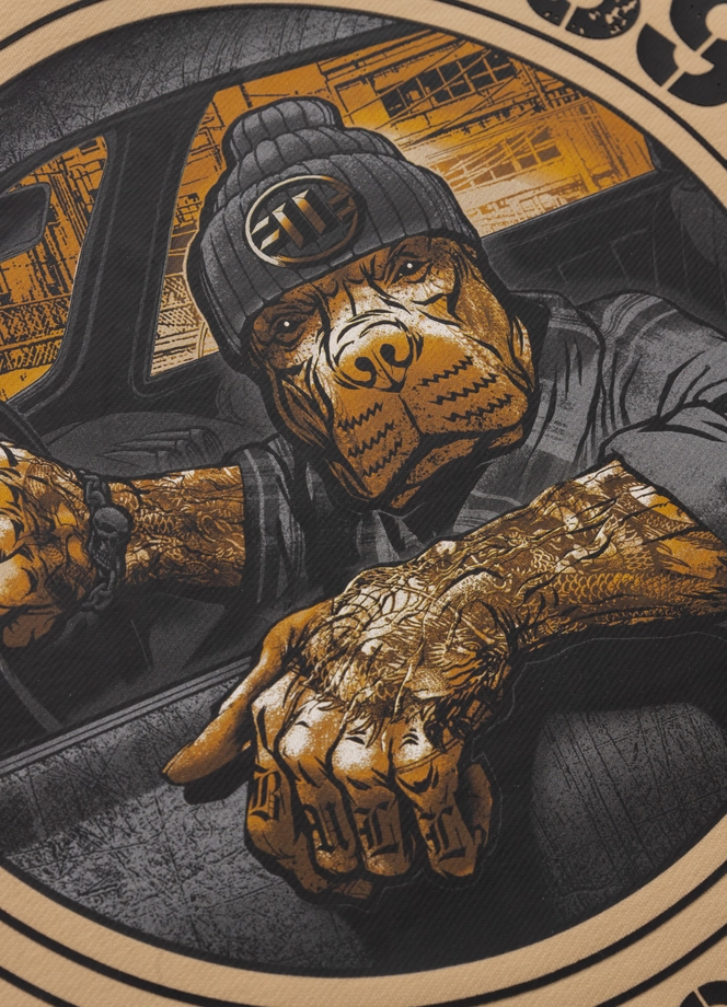 Bluza męska z kapturem Pitbull Pit Bull Driving beżowa