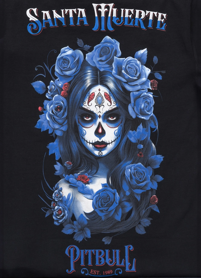 Koszulka damska T-shirt Pit Bull Santa Muerte Blue czarna