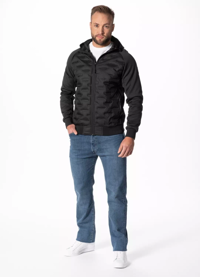 Kurtka męska przejściowa wiosenna Pit Bull Roxton Hooded czarna