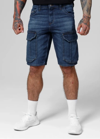 Spodenki szorty jeans bojówki męskie Pitbull Navy Wash Longspur granatowe