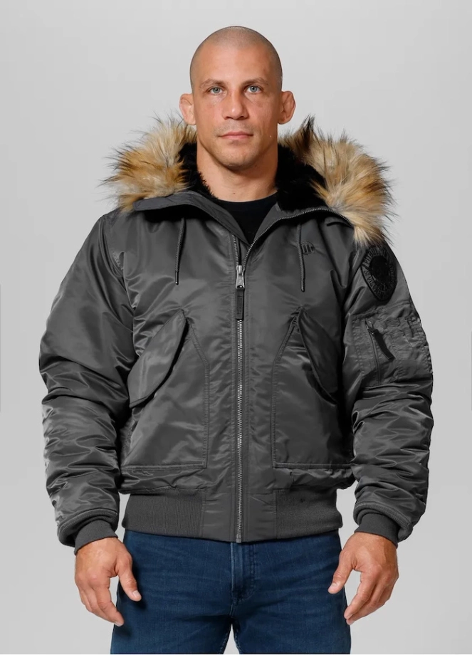 Kurtka zimowa męska Pit Bull Bomber Harvest jacket grafitowa