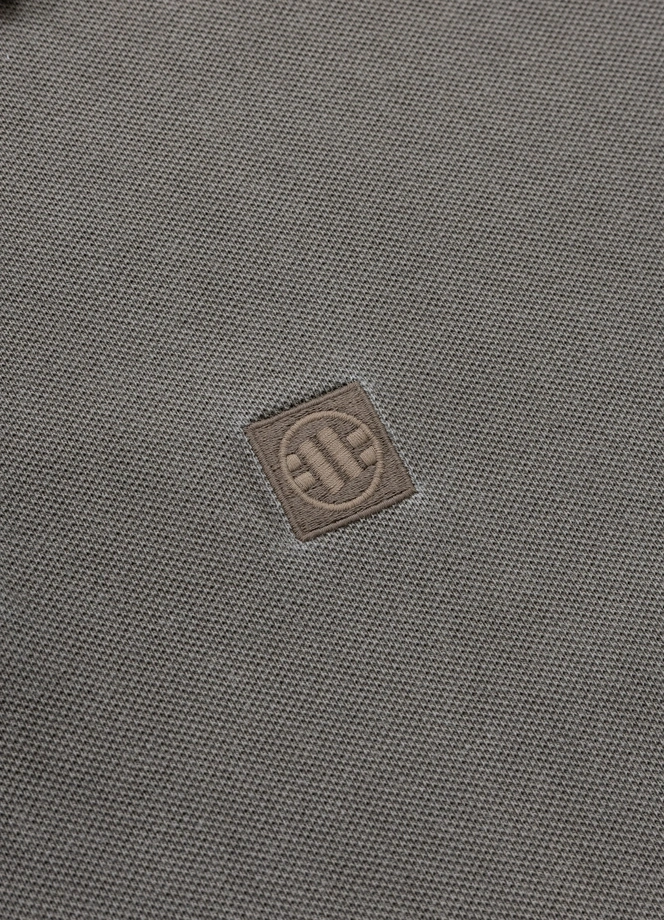 Koszulka męska Polo Pitbull Pique Small Logo Washed brązowa