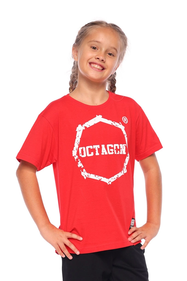 Koszulka t-shirt dziecięcy Octagon Zęby czerwona