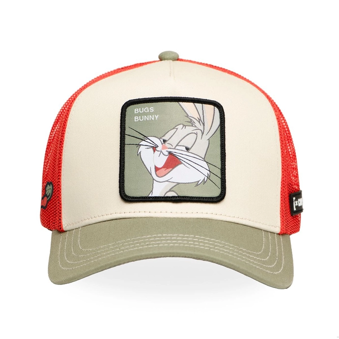 Czapka z daszkiem Capslab Looney Tunes Bugs Bunny kremowo/czerwona