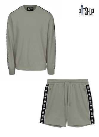 Komplet dresowy męski krótki Pitbull Pit Bull Tape Nugget dusty salvia