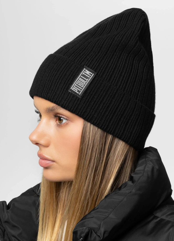 Czapka zimowa Pitbull Beanie Silvas Pitbull TM czarna