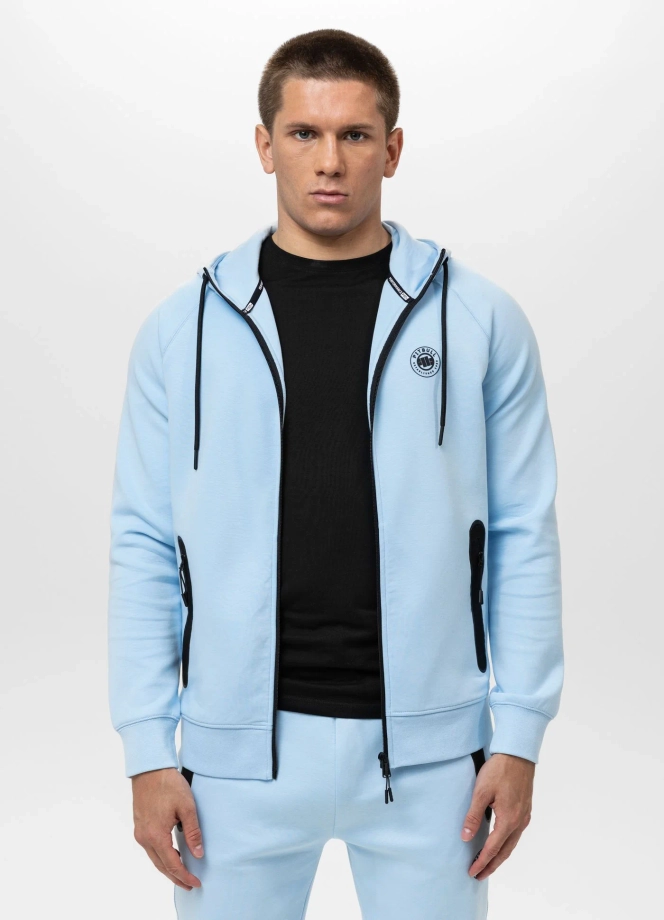 Bluza męska rozpinana z kapturem Pit Bull Dogwood 25 ZIP jasno niebieska