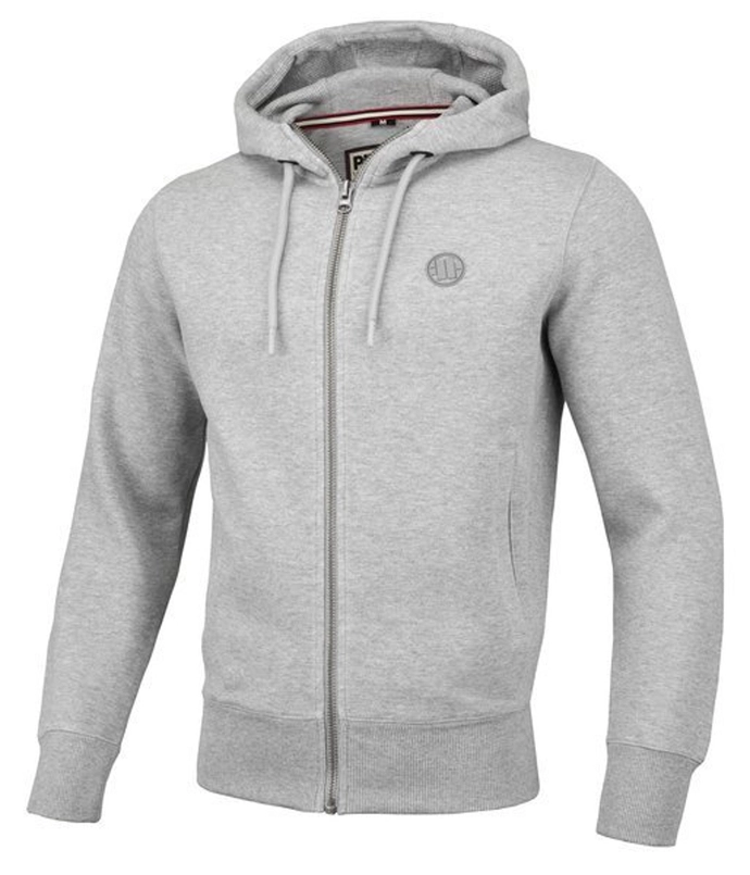 Bluza rozpinana z kapturem Pitbull Small Logo Premium Pique hooded grey melange