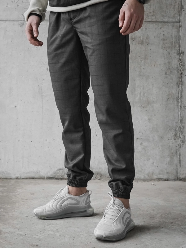 Spodnie męskie materiałowe jogger Środowisko Miejskie Classic Icon szare