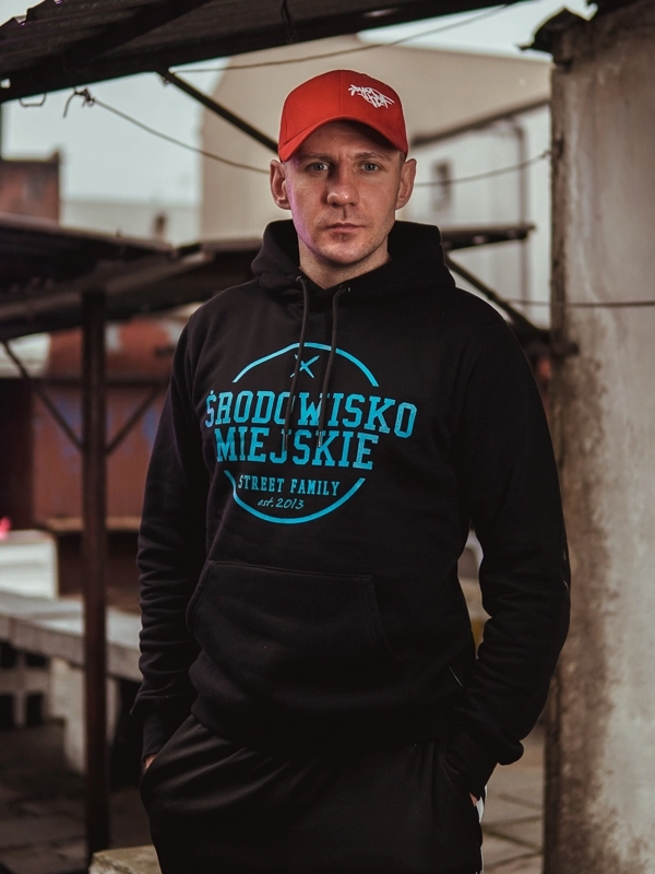 Bluza męska z kapturem Środowisko Miejskie Theme czarno/niebieska