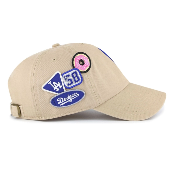Czapka z daszkiem 47 Brand Los Angeles Dodgers Badges Clean Up beżowa
