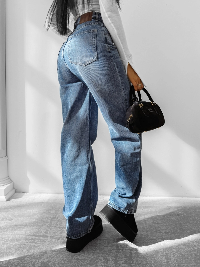 Spodnie damskie jeans Olavoga Nido niebieskie
