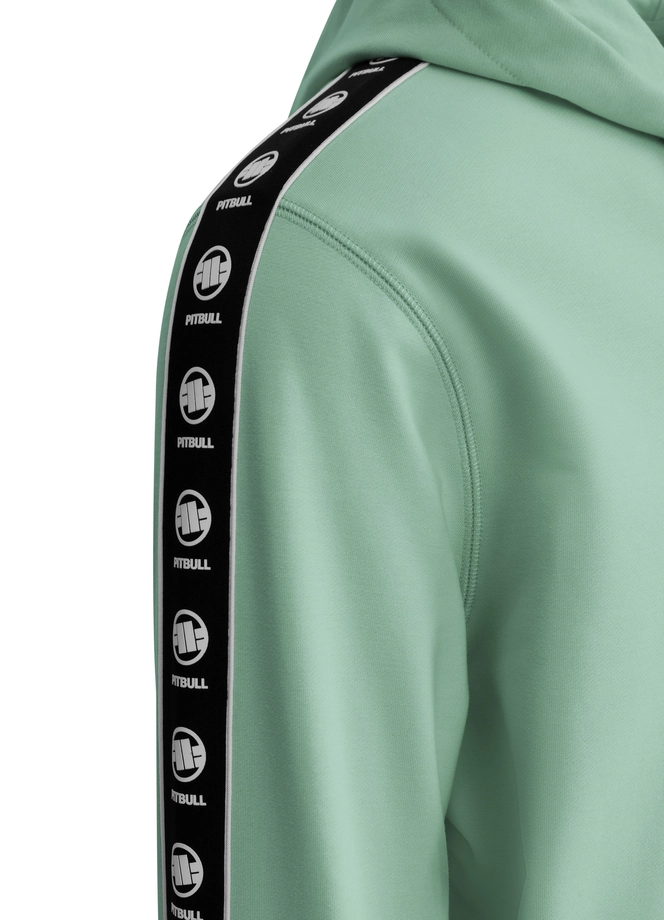 Bluza męska z kapturem Pitbull Pit Bull Tape Nugget ZIP miętowa zielona