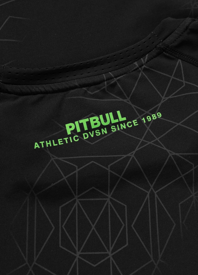 Koszulka męska rashguard Pitbull Ray czarna/zielona
