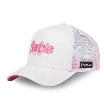 Czapka z daszkiem z siatką Capslab Barbie unisex biało/różowa