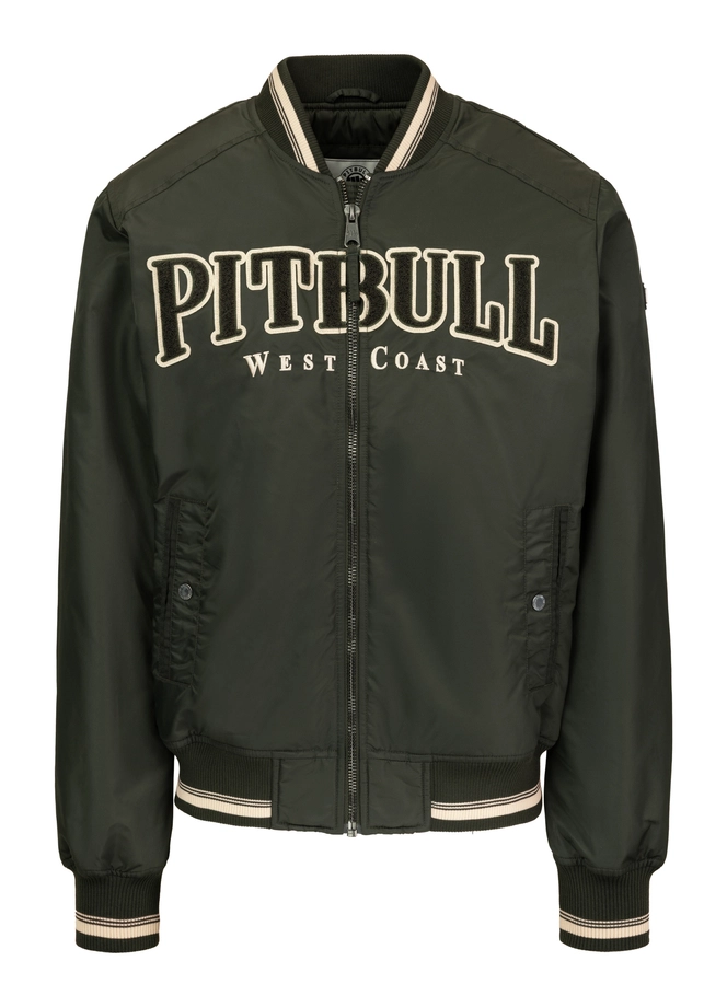 Kurtka męska przejściowa bejsbolówka Pit Bull Detroit ciemno zielona