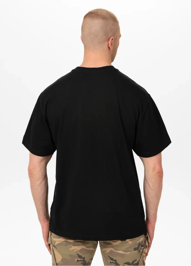 Koszulka męska T-Shirt oversize Pitbull Skull Logo Loose Fit czarna