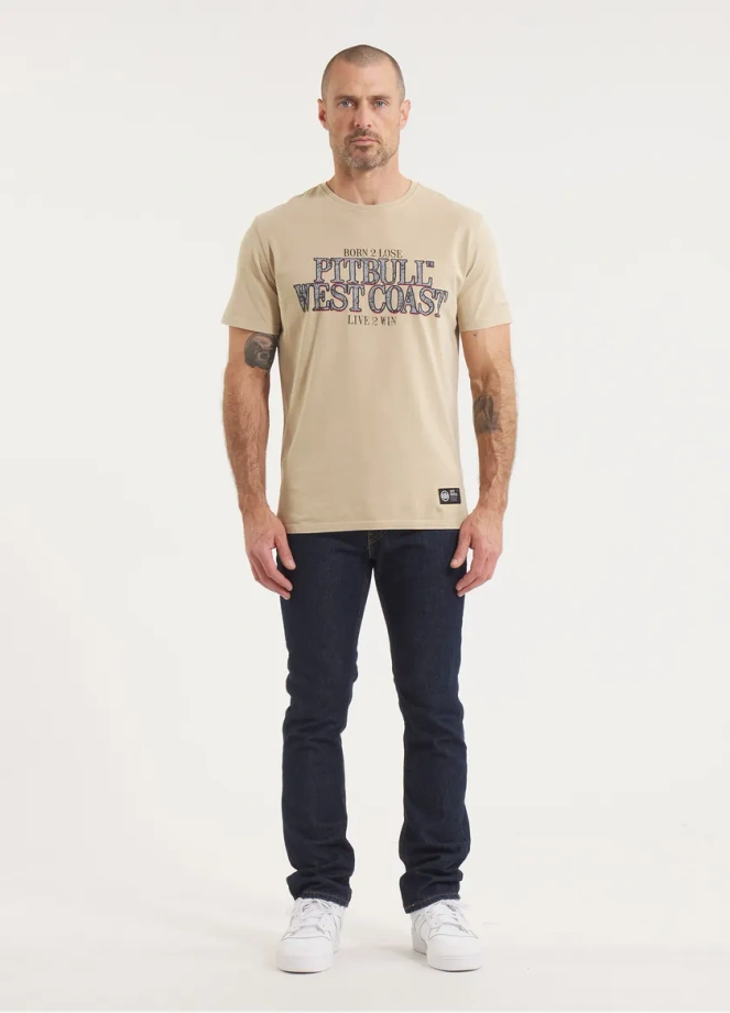 Koszulka męska T-Shirt Pit Bull Pitbull Denim Washed Ace Of Spades II beżowa