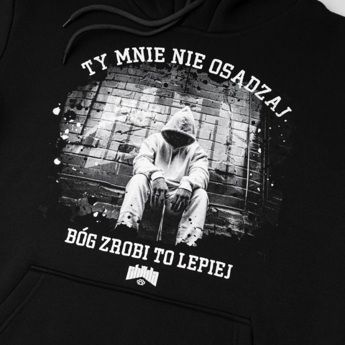 Bluza męska z kapturem Chada Proceder Ty Mnie Nie Osądzaj czarna