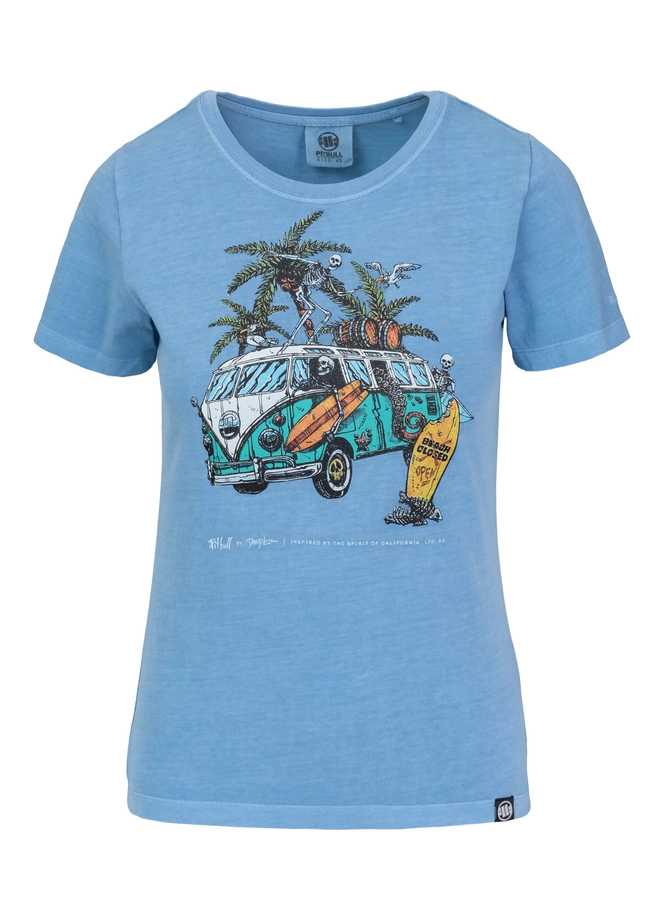Koszulka damska T-shirt Pit Bull BeachBreak sprany niebieski