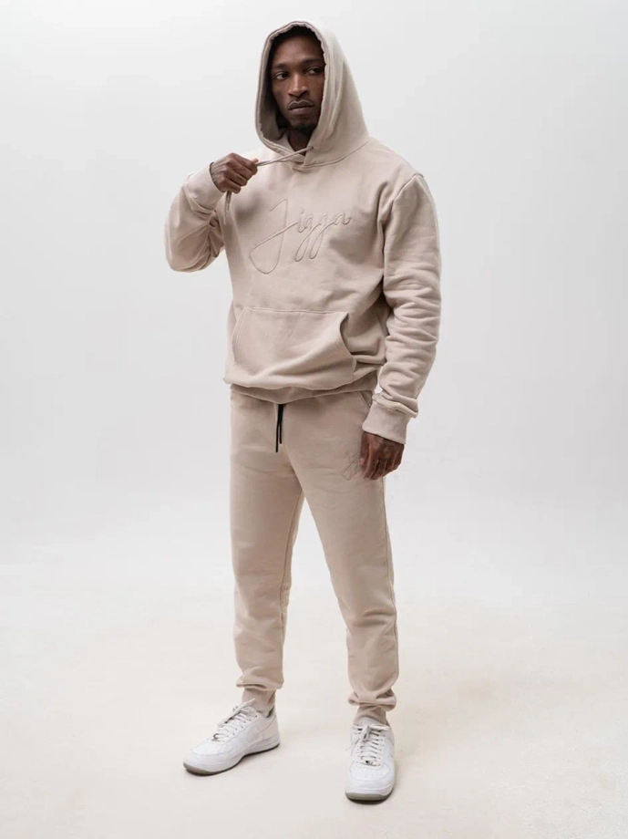 Komplet dresowy męski Jigga Wear Small Written Tag beżowy