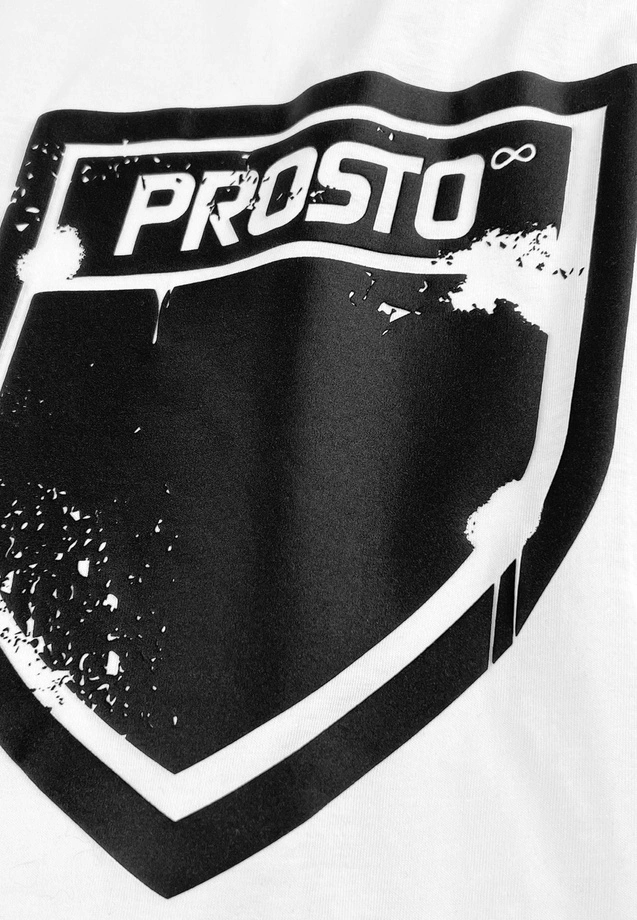 Koszulka męska t-shirt oversize Prosto Splash Shield biała