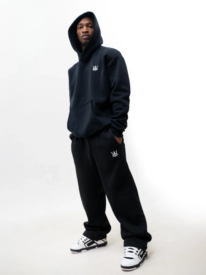 Komplet dresowy męski oversize Jigga Wear Crown czarny
