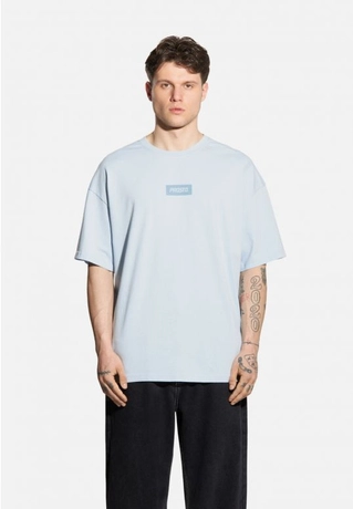 Koszulka męska t-shirt oversize Prosto Box 2.0 jasno niebieska