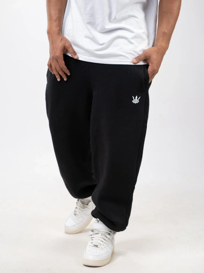 Spodnie dresowe męskie Baggy Jigga Wear Logo Drawcord czarne