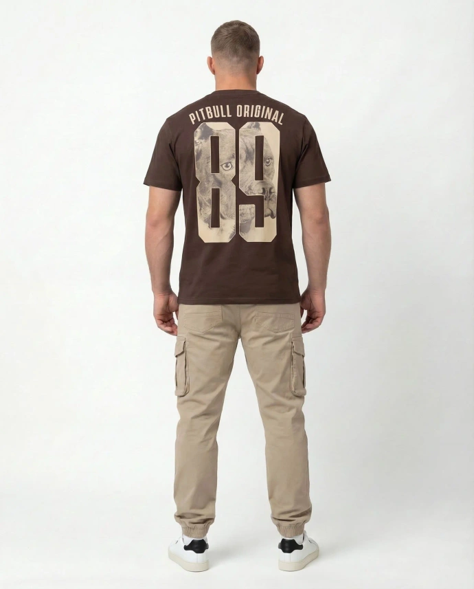 Koszulka męska T-Shirt Pitbull Eighty Nine Dog ciemno brązowa