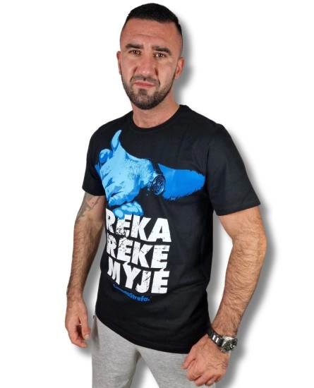 Koszulka męska T-shirt Ciemna Strefa Ręka Rękę Myje czarna