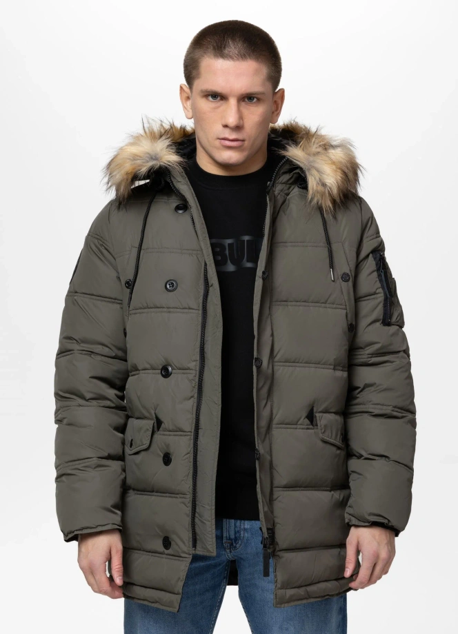 Kurtka zimowa męska parka Pit Bull Kingston II oliwkowa