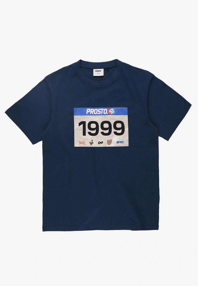 Koszulka męska t-shirt Prosto Runner granatowa