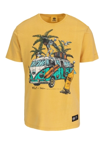 Koszulka męska T-Shirt Pit Bull Pitbull Open Beach sprany żółty