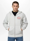 Bluza męska rozpinana z kapturem Pitbull Champion Bloodline biała
