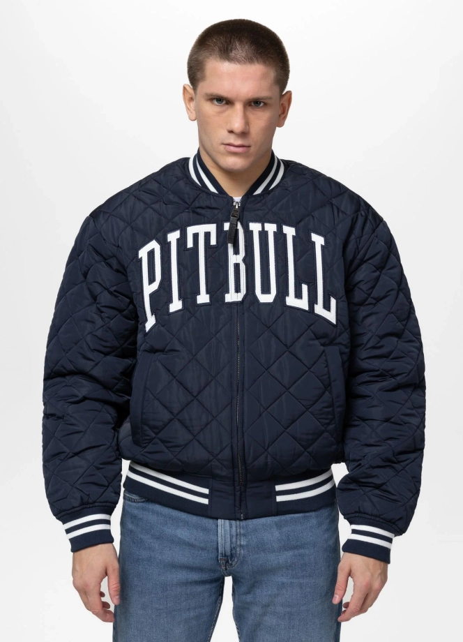 Kurtka męska przejściowa bejsbolówka Pit Bull Jupiter granatowa