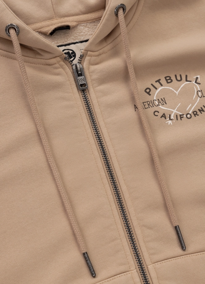 Bluza damska z kapturem Pitbull Manzanita Heart ZIP Washed beżowa