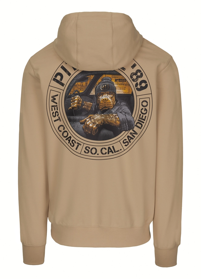 Bluza męska z kapturem Pitbull Pit Bull Driving beżowa