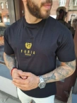 Koszulka męska t-shirt FURIA Haft Muscle Fit czarna