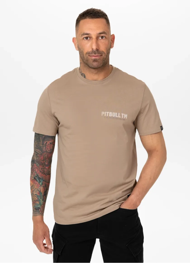 Koszulka męska T-Shirt Pit Bull Pitbull Parabellum Savana beżowa