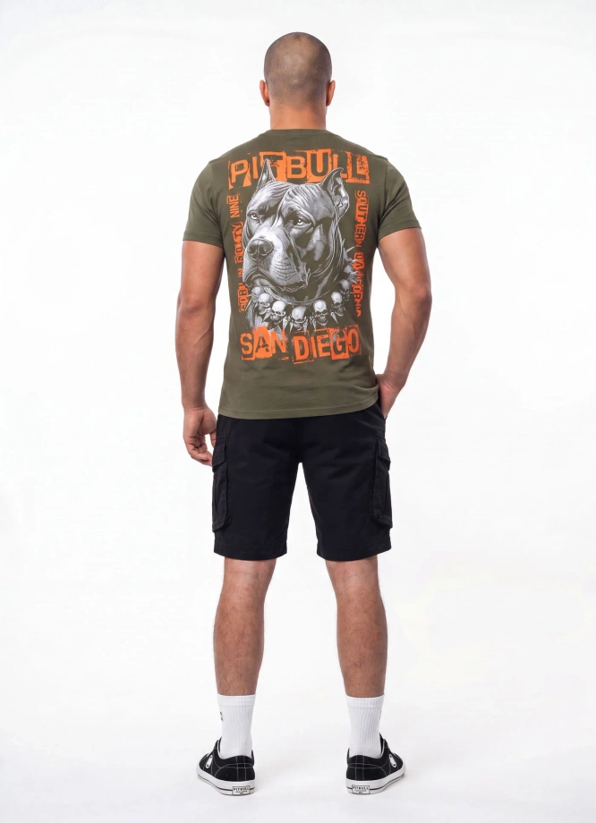 Koszulka męska T-Shirt Pitbull West Coast Blacky oliwkowa zielona