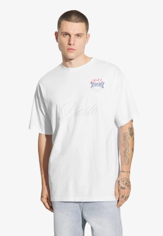 Koszulka męska t-shirt oversize Prosto Football Fan biała