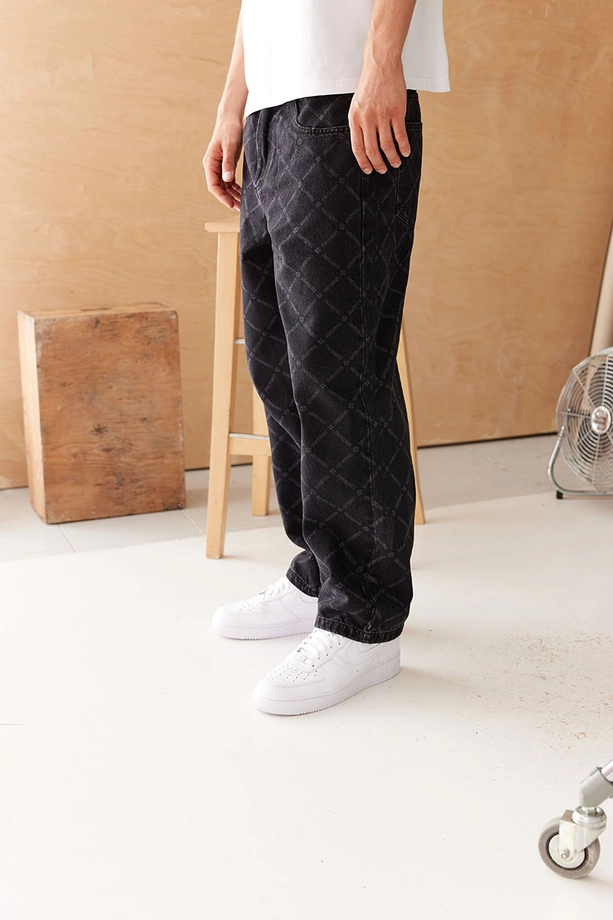 Spodnie męskie Jeans Extra Baggy Mass Denim Monogram czarne