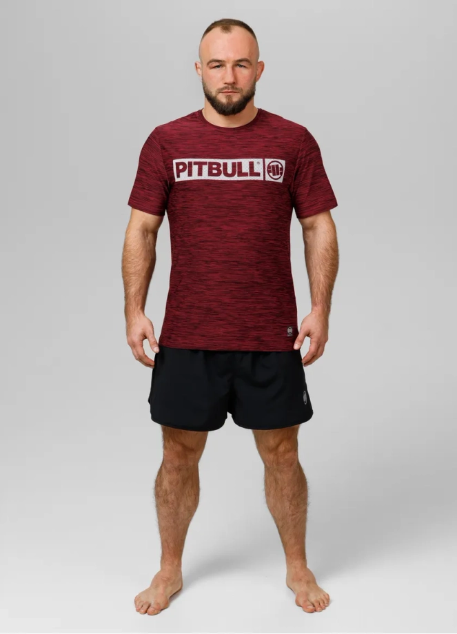 Koszulka męska T-shirt Pit Bull Performance Pro+ Casual Sport Hilltop bordowa