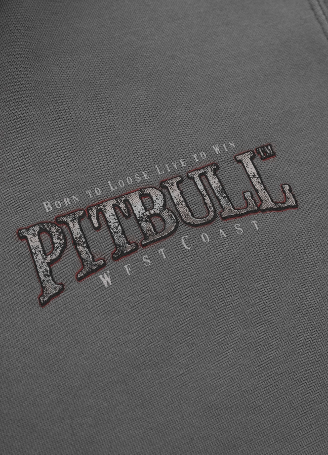 Bluza męska z kapturem Pitbull Pit Bull Ace Of Spades ZIP Washed szara