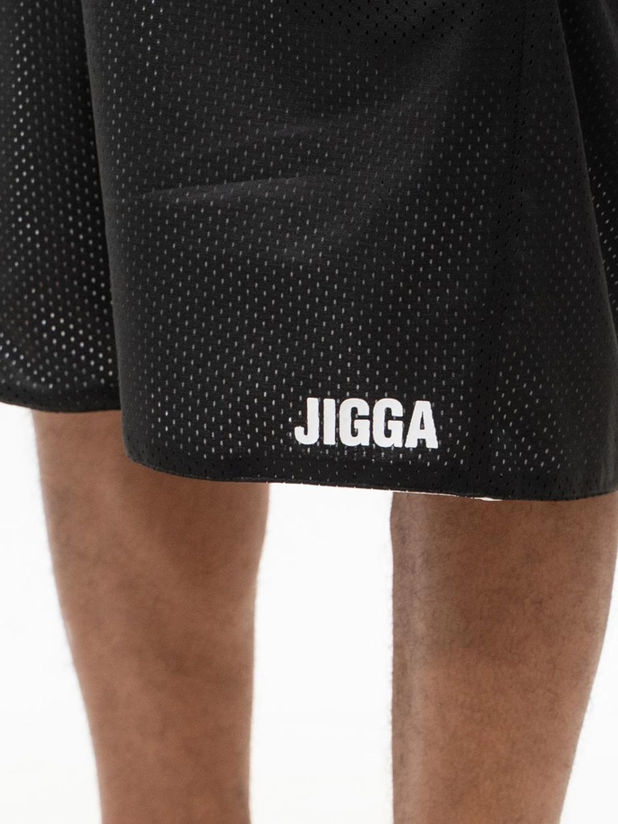 Spodenki szorty męskie dwustronne Jigga Wear Small Outline czarne/niebieskie