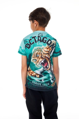 Koszulka sportowa dziecięca t-shirt Octagon Małpka niebieska