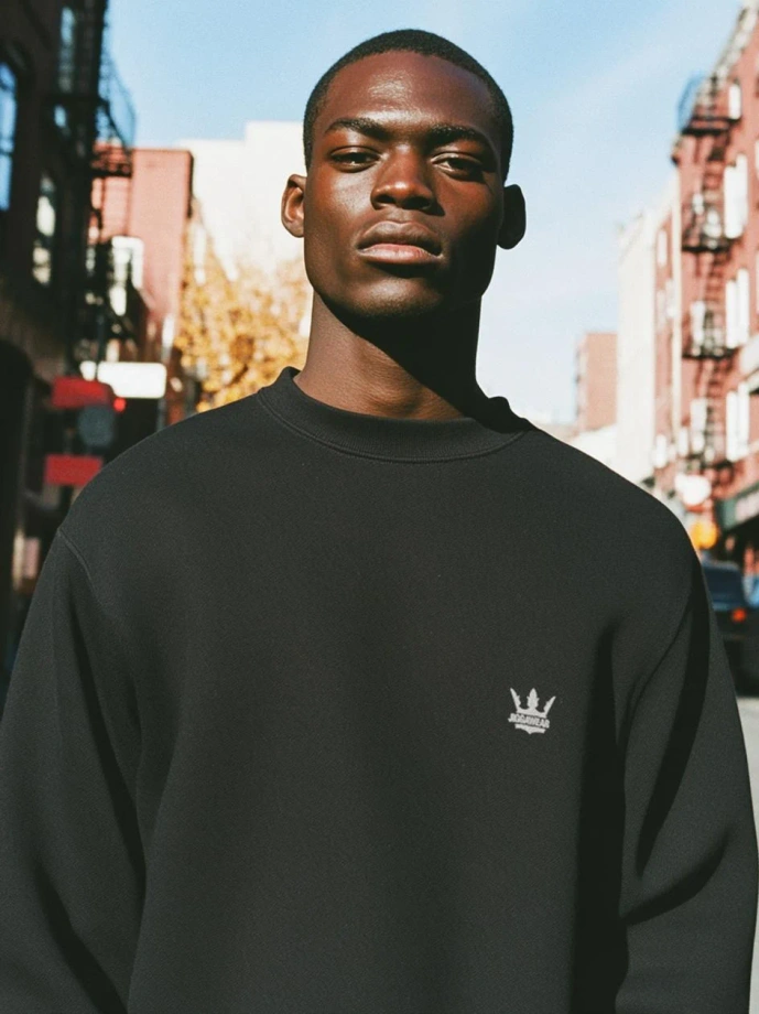 Bluza męska bez kaptura Jigga Wear Mini Logo czarna